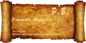 Papanek Beatrix névjegykártya